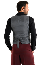 Load image into Gallery viewer, Burgundy Striped Men's Tango Vest