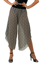 Load image into Gallery viewer, Monogram Print Asymmetric Cropped Tango Pants