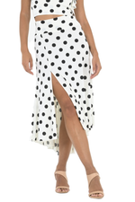 Load image into Gallery viewer, Polka Dot Midi Tango Skirt With Right Slit