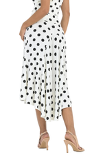 Load image into Gallery viewer, Polka Dot Midi Tango Skirt With Right Slit