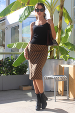 Load image into Gallery viewer, Geometric Print Mustard Yellow Pencil Skirt (XS,S,M,L)