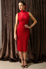 Load image into Gallery viewer, Velvet Tango Dress With Heart Cutout

