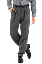 Load image into Gallery viewer, Grey Tango Pants With Three Pleats & Side Stripe