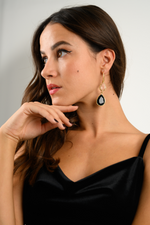 Load image into Gallery viewer, Thalia Black Gold Tango Earrings