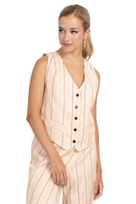 Load image into Gallery viewer, White Striped Women's Suit Vest
