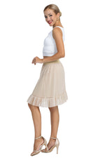 Load image into Gallery viewer, Beige Pleated Above-Knee Prairie Skirt
