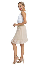 Load image into Gallery viewer, Beige Pleated Above-Knee Prairie Skirt