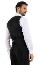 Load image into Gallery viewer, Black Pinstriped Men's Tango Vest