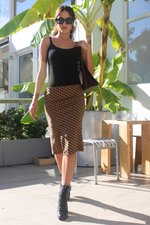 Load image into Gallery viewer, Geometric Print Mustard Yellow Pencil Skirt (XS,S,M,L)