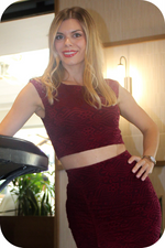 Load image into Gallery viewer, Burgundy Floral Lace Crop Top