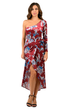 Load image into Gallery viewer, Paisley Floral Print One-Sleeve Velvet Bodysuit