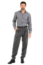 Load image into Gallery viewer, Grey Tango Pants With Three Pleats & Side Stripe