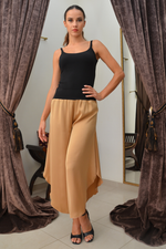 Load image into Gallery viewer, Asymmetric Satin Tango Pants (M) (Tan)