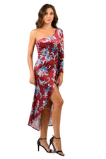 Load image into Gallery viewer, Paisley Floral Print One-Sleeve Velvet Bodysuit