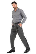 Load image into Gallery viewer, Grey Tango Pants With Three Pleats & Side Stripe