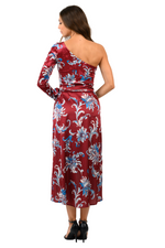 Load image into Gallery viewer, Paisley Floral Print One-Sleeve Velvet Bodysuit