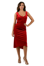 Load image into Gallery viewer, Velvet Tango Dress with Draped Back & Sparkling Strap