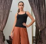 Load image into Gallery viewer, Satin Babucha Tango Pants With Slits (S) (Tan,Bronze Orange)