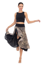 Load image into Gallery viewer, Abstract Paisley &amp; Animal Print Georgette Two-layer Skirt
