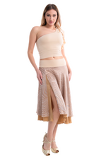 Load image into Gallery viewer, Abstract Striped Two-layer Georgette Skirt