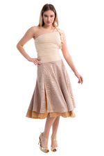 Load image into Gallery viewer, Abstract Striped Two-layer Georgette Skirt