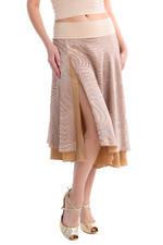 Load image into Gallery viewer, Abstract Striped Two-layer Georgette Skirt