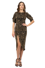 Load image into Gallery viewer, Abstract Vines Print Open Back Tango Dress