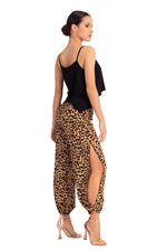 Load image into Gallery viewer, Animal Print Gathered Tango Pants With Slits
