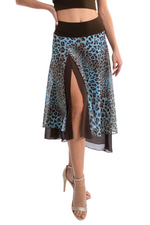 Load image into Gallery viewer, Animal Print Two-layer Georgette Skirt