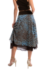 Load image into Gallery viewer, Animal Print Two-layer Georgette Skirt
