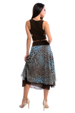 Load image into Gallery viewer, Animal Print Two-layer Georgette Skirt
