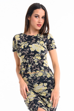 Load image into Gallery viewer, Asian Floral Print Cutout Back Crop Top