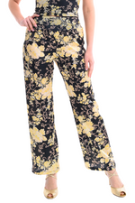 Load image into Gallery viewer, Asian Floral Print Satin Tango Pants