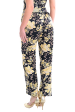 Load image into Gallery viewer, Asian Floral Print Satin Tango Pants