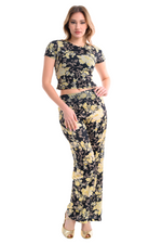 Load image into Gallery viewer, Asian Floral Print Satin Tango Pants