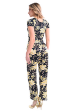 Load image into Gallery viewer, Asian Floral Print Satin Tango Pants