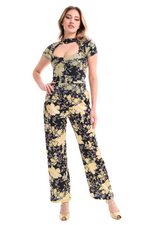 Load image into Gallery viewer, Asian Floral Print Satin Tango Pants