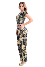 Load image into Gallery viewer, Asian Floral Print Satin Tango Pants