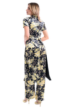 Load image into Gallery viewer, Asian Floral Print Long Top With Slits