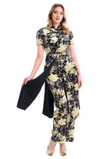 Load image into Gallery viewer, Asian Floral Print Long Top With Slits