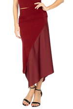Load image into Gallery viewer, Asymmetric Jersey Tango Skirt With Satin Panel