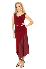 Load image into Gallery viewer, Asymmetric Jersey Tango Skirt With Satin Panel
