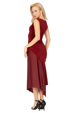 Load image into Gallery viewer, Asymmetric Jersey Tango Skirt With Satin Panel