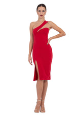 Load image into Gallery viewer, Asymmetric One-Shoulder Cutout Tango Dress
