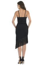 Load image into Gallery viewer, Asymmetric Tango Mini Skirt With Fringe