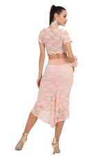 Load image into Gallery viewer, Baby Pink Floral Lace Crop Top