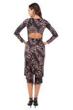 Load image into Gallery viewer, Baroque Print Long Sleeve Tango Dress