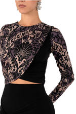 Load image into Gallery viewer, Baroque Print Overlap Long Sleeve Top