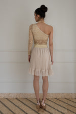 Load image into Gallery viewer, Beige Lace And Tulle Above-Knee Wedding Set
