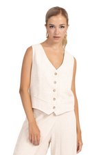 Load image into Gallery viewer, Beige Linen Women&#39;s Suit Vest
